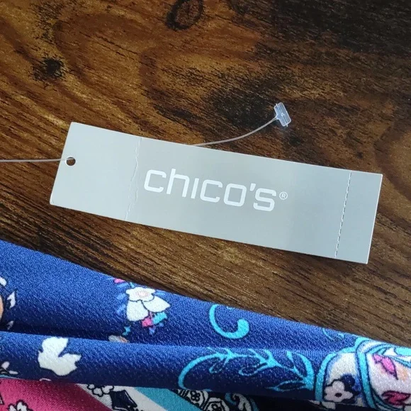 Chico's Medallion Print Tie Sleeve Dress - Picture 6 of 9